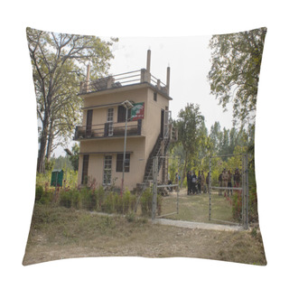 Personality  Dehradun,Uttarakhand India-August 17 2023- Visual Journey Capturing The Harmonious Coexistence Of A Police Choki And The Enchanting Natural Vistas In The Heart Of India.High Quality Image  Pillow Covers