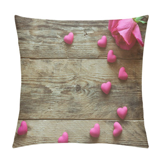 Personality  Valentine's Day, One Pink Rose, Many Heart  Pillow Covers