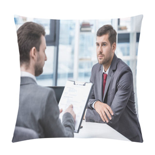 Personality  Businessmen At Job Interview  Pillow Covers