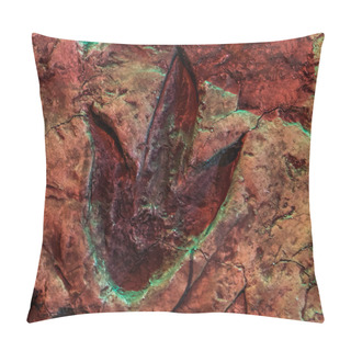 Personality  Theropod Footprint, Fossil Of A Dinosaur Track, Animals That Lived In The Jurassic Period Pillow Covers