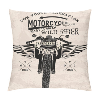 Personality  Llustration Handmade Drawing Motorcycle Poster For T-shirt Pillow Covers