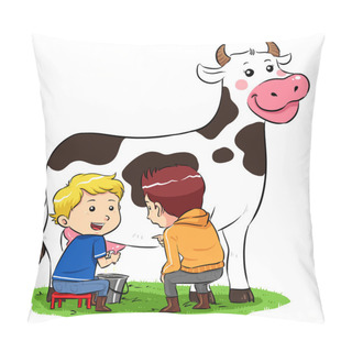 Personality  Milking A Cow Pillow Covers