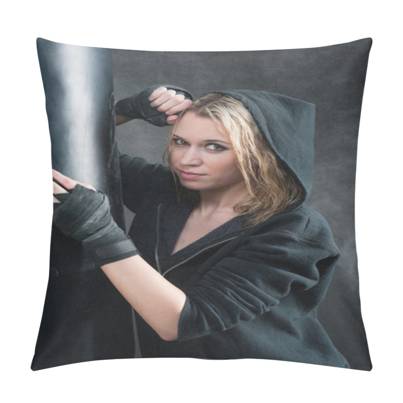 Personality  Portrait - training boxing woman blond sexy pillow covers