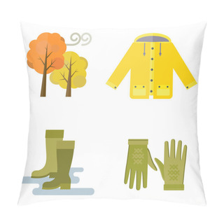 Personality  Collection Of Autumn Clothes Items Pillow Covers