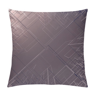 Personality  Abstract Geometric Wire Fractal Shape 3d Rendering Pillow Covers