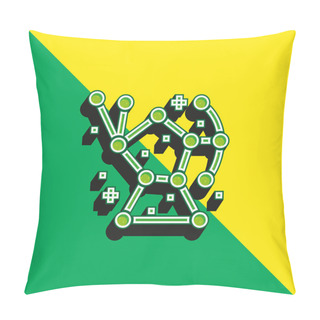 Personality  Astronomy Green And Yellow Modern 3d Vector Icon Logo Pillow Covers