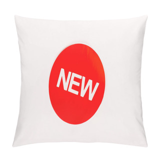 Personality  Top View Of Icon With Word 'new' Isolated On White Pillow Covers