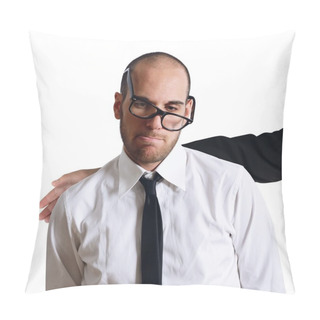 Personality  Sad Businessman Comforted By Colleague Pillow Covers
