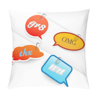 Personality  Set Of Short-cut Labels With Different Shapes And Colors. Pillow Covers