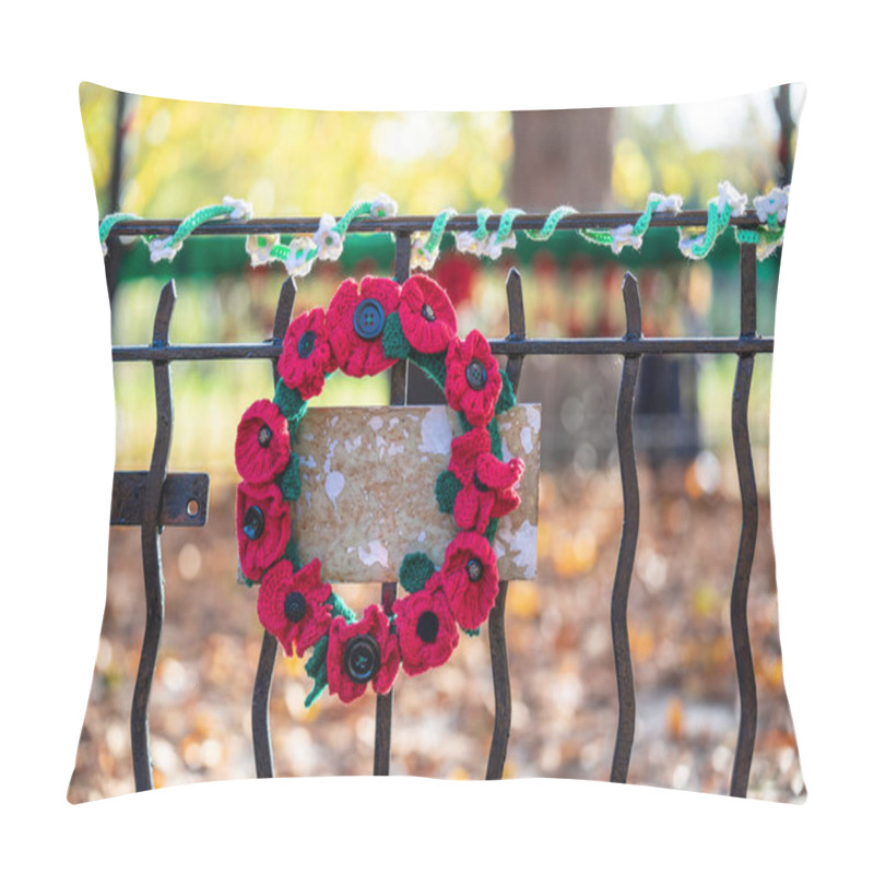 Personality  Remembrance Day, sometimes known informally as Poppy Day.A closeup of knitted Poppies to commemorate Armistice Day in the UK pillow covers