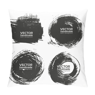 Personality  Vector Beautiful Handmade Black Strokes- Backgrounds Painted By Brush Pillow Covers