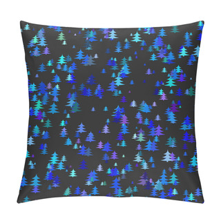Personality  Colored Random Pine Tree Background - Winter Vector Decoration Graphic Pillow Covers