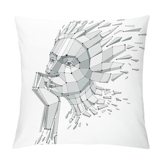 Personality  3d Vector Illustration Of Human Head Pillow Covers