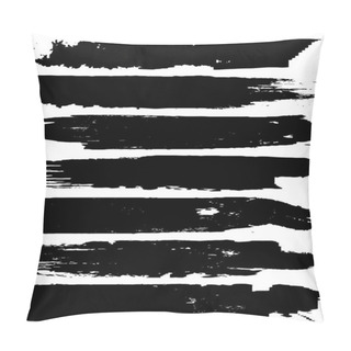 Personality  Collection Of Vector Grunge Brushes. Paint Strokes With A Dry Brush. Abstract Ink Blots On A White Background Pillow Covers