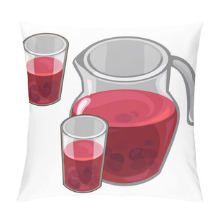 Personality  Jug With Red Berry Compote And Filled Glasses Pillow Covers