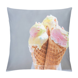 Personality  Colorful Unicorn Ice Cream Cones Pillow Covers