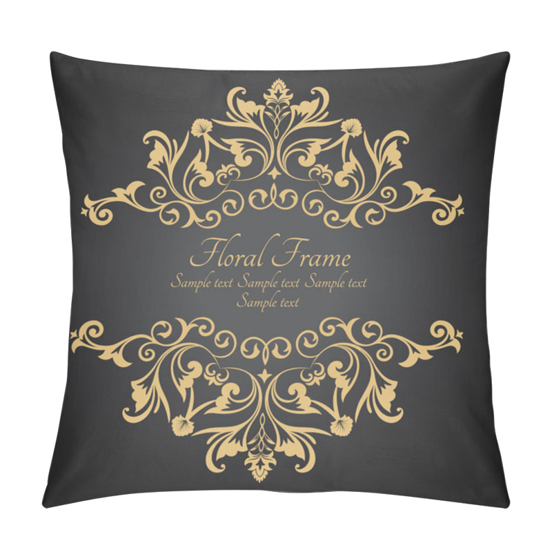 Personality  Floral Ornate Frame With Place For Text Pillow Covers