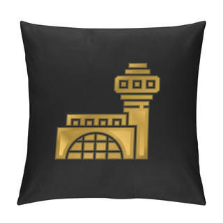 Personality  Airport Gold Plated Metalic Icon Or Logo Vector Pillow Covers
