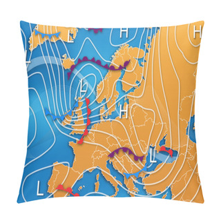 Personality  European Weather Map Pillow Covers