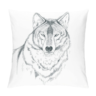 Personality  A Sketch Of A Wolf. Handmade. Pillow Covers