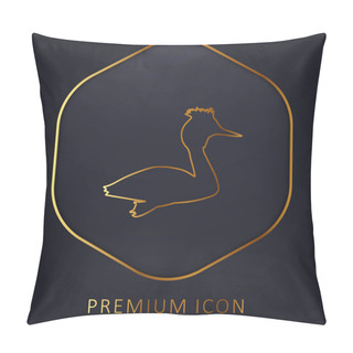 Personality  Bird Grebe Shape Golden Line Premium Logo Or Icon Pillow Covers