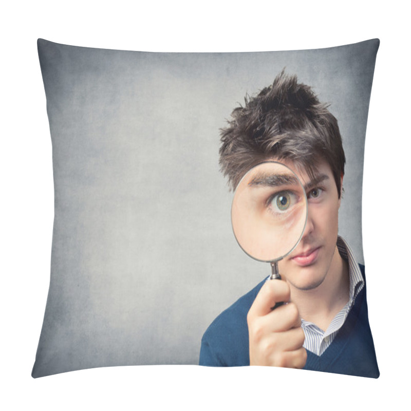 Personality  Man With Magnifying Glass Pillow Covers