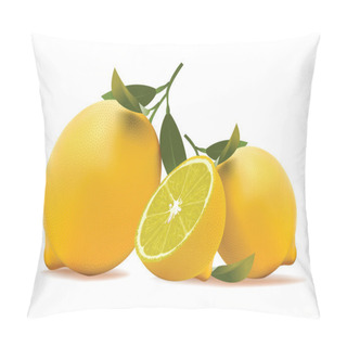 Personality  Lemons. Vector Illustration Of A Realistic Pillow Covers
