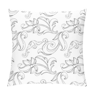 Personality  Vector Golden Monogram Floral Ornament. Black And White Engraved Ink Art. Seamless Background Pattern. Pillow Covers