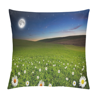 Personality  Daisy Flower Field In The Night Pillow Covers