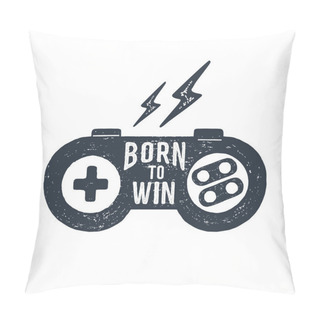 Personality  Hand Drawn 90s Themed Badge With Gamepad Vector Illustration. Pillow Covers