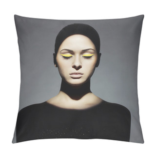 Personality  Young Lady With Art Makeup Pillow Covers