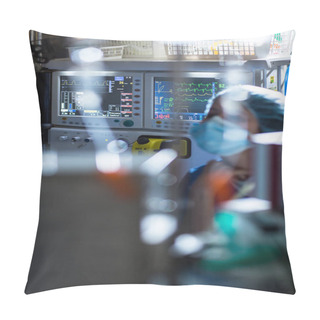 Personality  Anesthesiology Unit During A Surgery In A Modern Hospital Pillow Covers