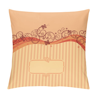 Personality  Orange Waves, Swirls And Butterflies Card Pillow Covers