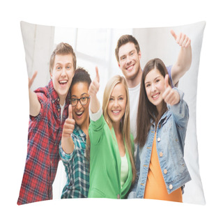Personality  Students Showing Thumbs Up At School Pillow Covers