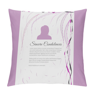 Personality  Sincere Condolences Vector Lettering In Abstract Style, Place For Text And Photo Pillow Covers