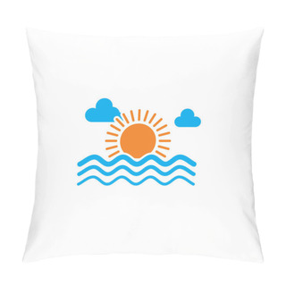 Personality  Sunset Sunrise Related Icon On Background For Graphic And Web Design. Creative Illustration Concept Symbol For Web Or Mobile App. Pillow Covers