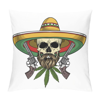 Personality  Mexican Sketch Skull Pillow Covers