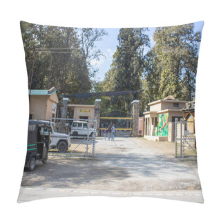 Personality  Dehradun,Uttarakhand India-August 17 2023- Embark On A Journey Into The Heart Of Wildlife Wonders With Captivating Views Of Corbett National Parks Entrance.High Quality Image  Pillow Covers