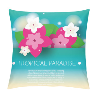 Personality  Tropical Banner With Exotic Orchid Flowers. Vector Illustration. Design Template For Summer Party Invitation, Spa Salons, Luxury Resort Advertising, Gift Voucher Pillow Covers