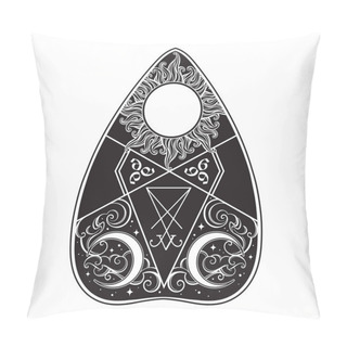 Personality  Planchette For Spirit Talking Board Vector Illustration. Mediumship Divination Equipment, Alchemy, Religion, Spirituality, Occultism Antique Style Boho Sticker, Flash Tattoo Or Print Design Drawing. Pillow Covers