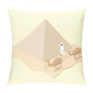 Personality  Egyptian Pyramid With Camel And Bedouin Pillow Covers