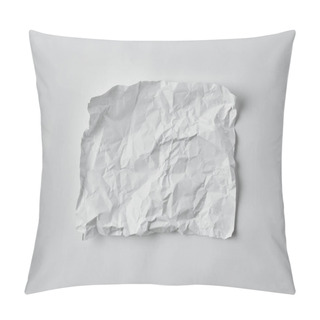 Personality  Top View Of Blank Crumpled Paper On White Surface Pillow Covers