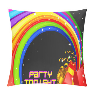 Personality  Colorful Swirls Coming Out Of Gift Box Pillow Covers