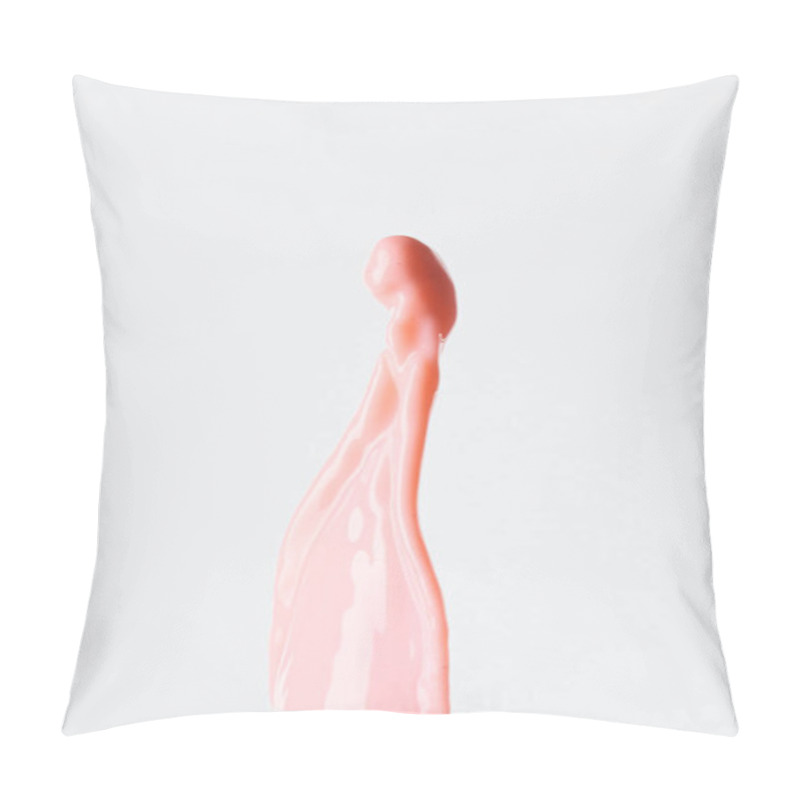 Personality  fresh pink milk splash isolated on white pillow covers
