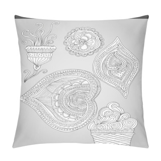 Personality  Fantastic Flowers In Folk Style. Vector Illustration Pillow Covers