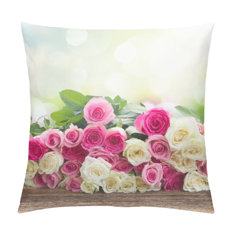 Personality  pink and white  roses pillow covers