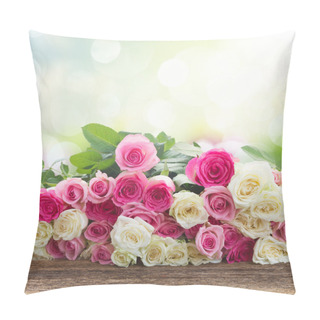 Personality  Pink And White  Roses Pillow Covers