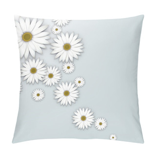 Personality  Field Of White Daisy Flowers. Pillow Covers