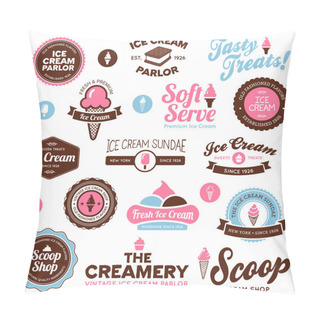 Personality Ice Cream Shop Labels Pillow Covers