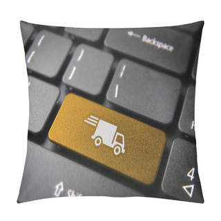 Personality  Yellow Delivery Keyboard Key Cargo Business Background Pillow Covers